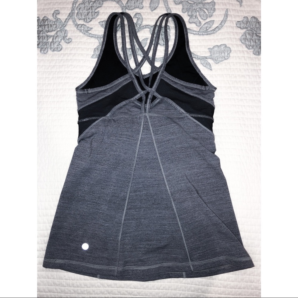 Lululemon grey criss-cross top
